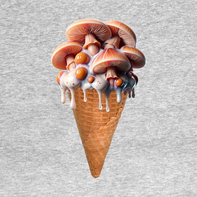 digital collage- Slimy Mushroom Ice-cream by Fantasy West Design